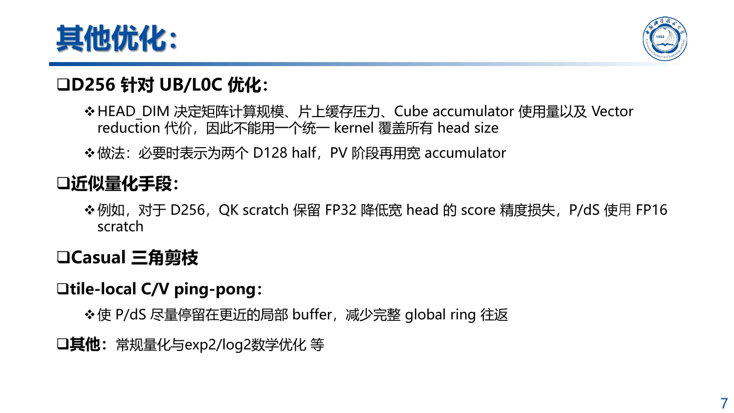 答辩 PPT 中的 D256、causal 与局部缓存优化